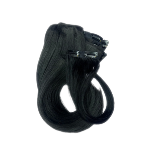 14” clip-on 100% human hair #Negro