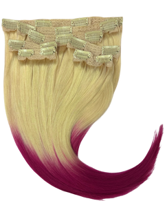 14” Clip-on 100% Human Hair #pink