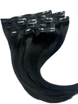 14” clip-on 100% human hair #Negro