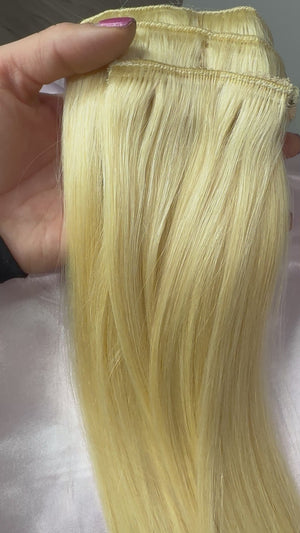 14” Clip-on 100% Human hair #613