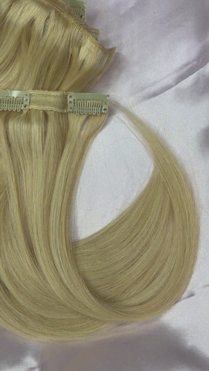 14” Clip-on 100% Human Hair #16/613